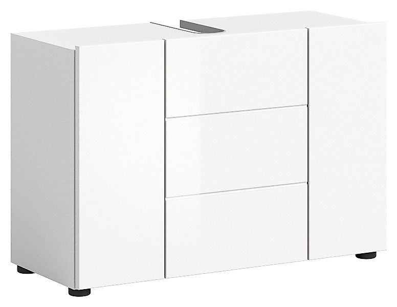 xonox.home Waschbeckenunterschrank Vira Weiß Hochglanz Melamin günstig online kaufen