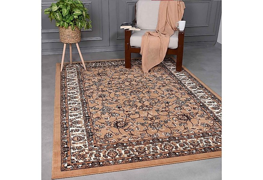 Vimoda Orientteppich Klassischer Teppich Kurzflor in Grün, Beige, Rot & Gra günstig online kaufen