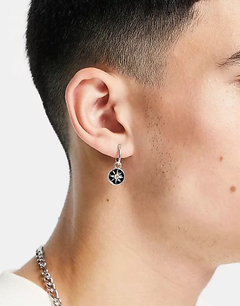 Icon Brand – Ohrringe mit Creole und Stern-Ohrstecker in Silber günstig online kaufen