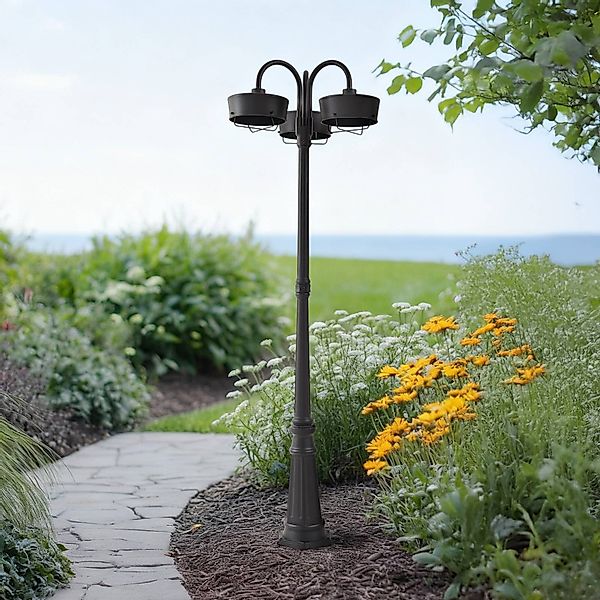 Prios LED-Außenleuchte Thorus, 204 cm, schwarz, 3-flg., IP44 günstig online kaufen