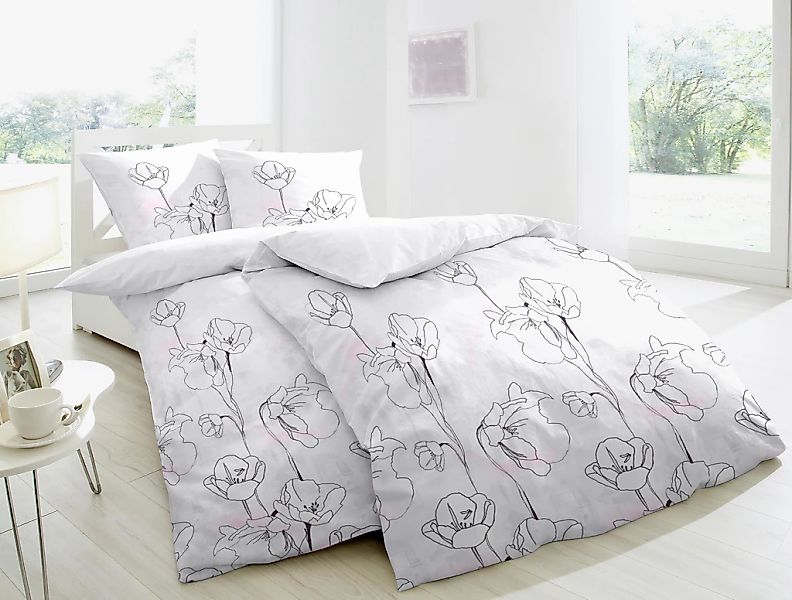 Primera Bettwäsche "Dafne" 2 Stk. tlg. mit filigranen Blumen günstig online kaufen