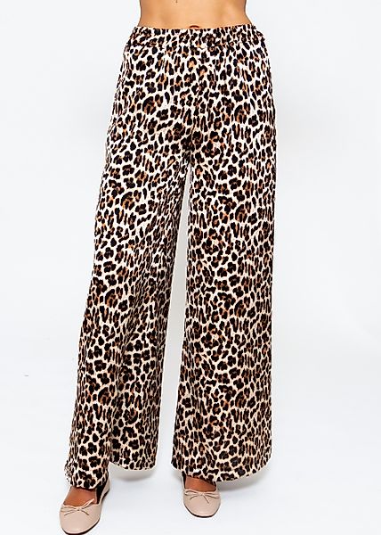 SASSYCLASSY Stoffhose Satin Leo-Print Hose ige günstig online kaufen