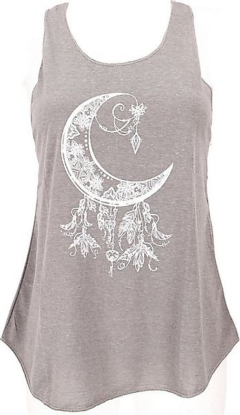 Guru-Shop T-Shirt Tanktop mit Ethnodruck, Mond Yogatop - grau Festival, Eth günstig online kaufen