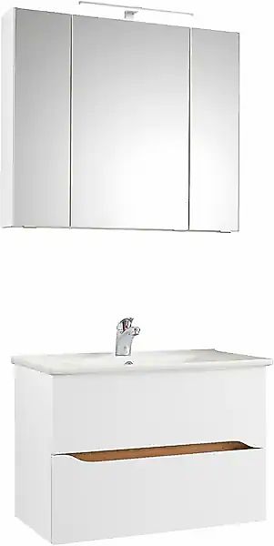 Saphir Badmöbel-Set »Quickset 2-teilig, Keramikwaschtisch mit LED-Spiegelsc günstig online kaufen