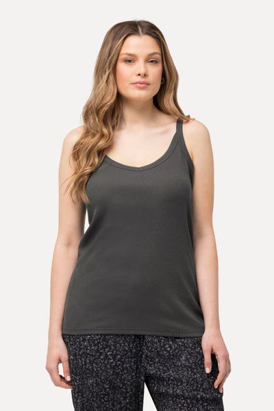 Ulla Popken Longtop Ripptop Slim V-Ausschnitt günstig online kaufen