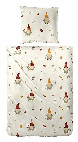 Primera Bettwäsche "Feinbiber-Bettwäsche Wichtel" 2 Stk. mit Wichtel-Muster günstig online kaufen