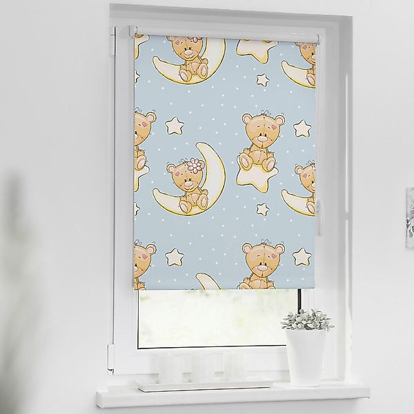 Verdunkelungsrollo Bärchen blau B/L: ca. 45x150 cm günstig online kaufen