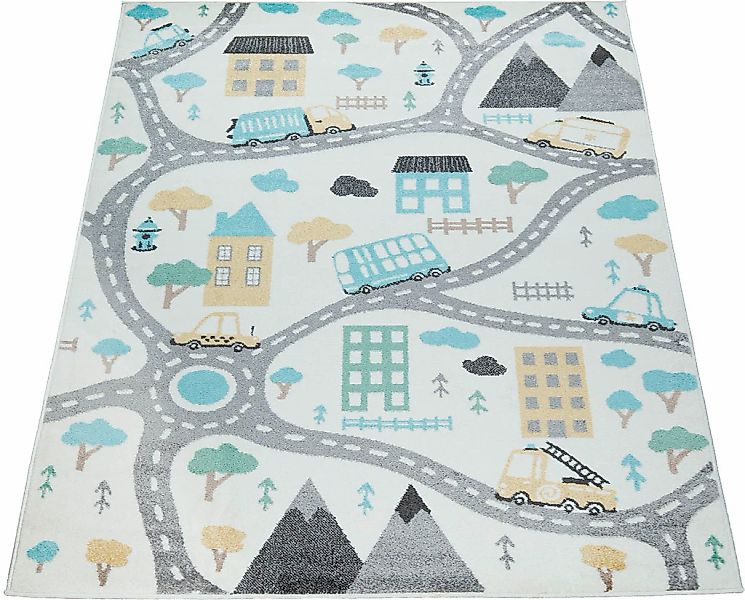 Paco Home Kinderteppich "Nino 885" rechteckig 13 mm Höhe Kurzflor, Straßen- günstig online kaufen