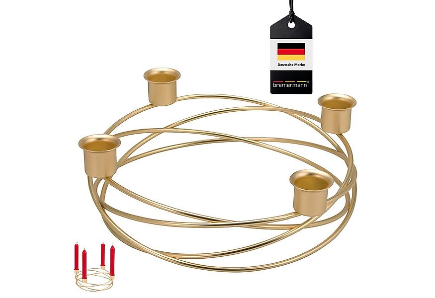 bremermann Kerzenhalter – Kranzform, für Stabkerzen / Tafelkerzen, Kerzenst günstig online kaufen