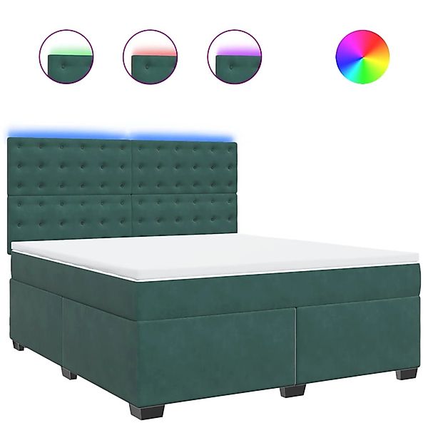 vidaXL Boxspringbett mit Matratze Dunkelgrün 180x200 cm Samt 3293293 günstig online kaufen