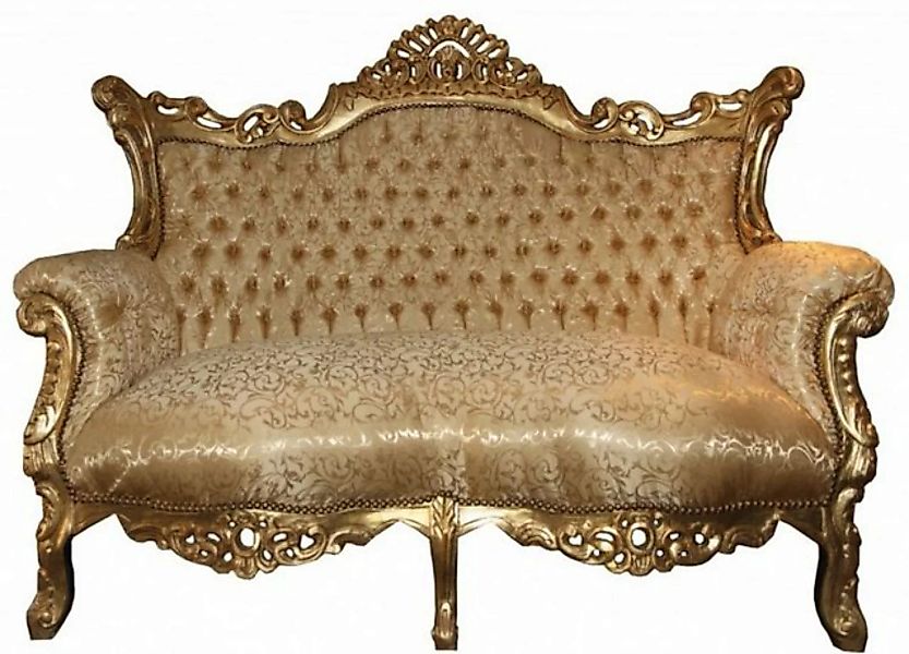 Casa Padrino 2-Sitzer Barock 2er Sofa Master Gold Muster / Gold - Wohnzimme günstig online kaufen