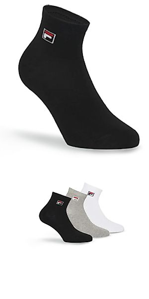 Fila Kurzsocken "UNISEX QUARTER PLAIN SOCKS" 3 Stk. tlg. mit eingestrickem günstig online kaufen