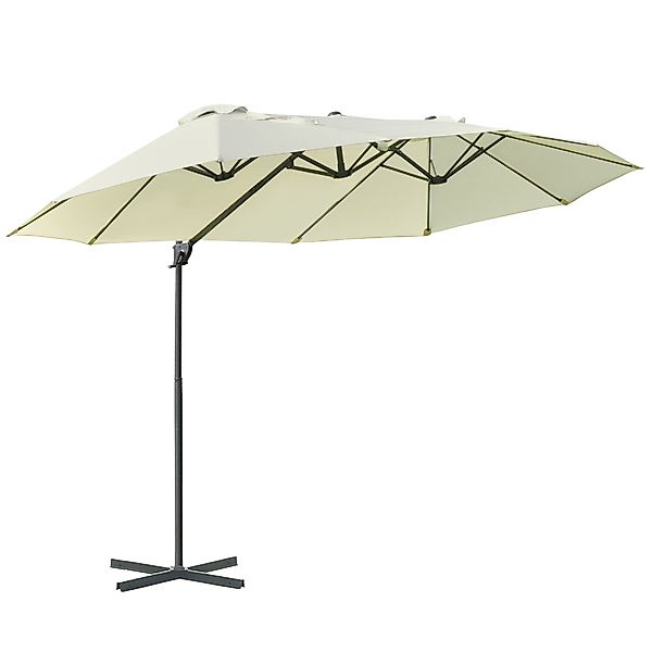 Outsunny Sonnenschirm Doppelschirm mit Kurbel Verstellbarer günstig online kaufen