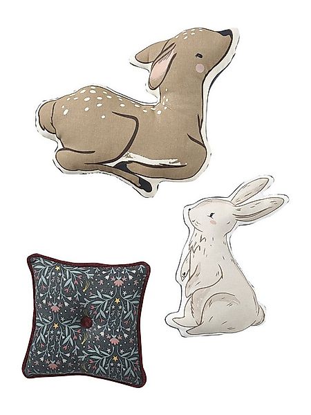 vertbaudet Dekokissen 3er-Set Kinderzimmer Tierkissen MAGIC FOREST günstig online kaufen