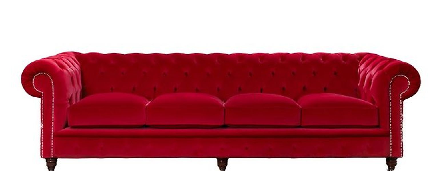 Xlmoebel Sofa Chesterfield Großes Sofa aus Stoff und Samt, gepolsterte 4-Si günstig online kaufen