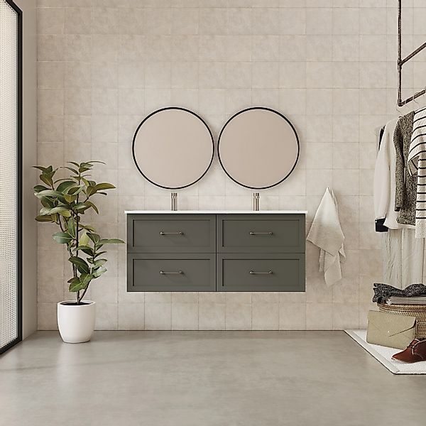 Randal Doppelwaschtisch DROME 120 cm Grau Matt mit Softclose günstig online kaufen