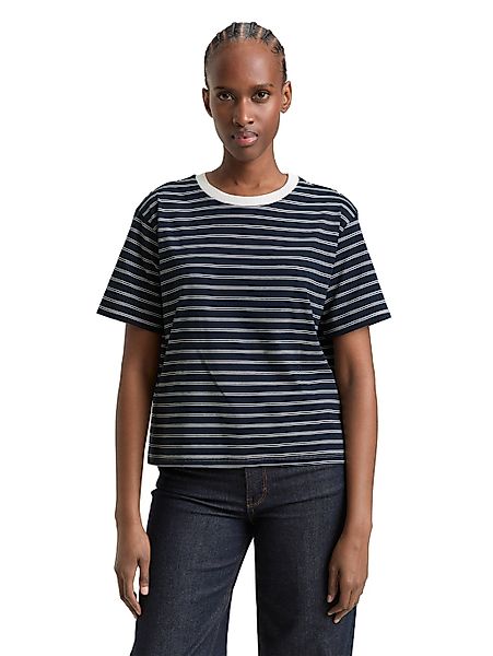 TOM TAILOR Denim T-Shirt mit Streifen Muster günstig online kaufen