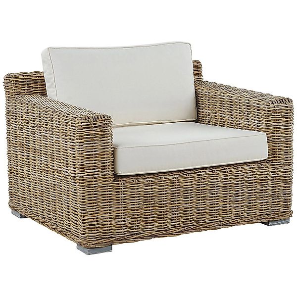 Beliani Sessel Naturfarben Beige Weiss 90x98x70 günstig online kaufen