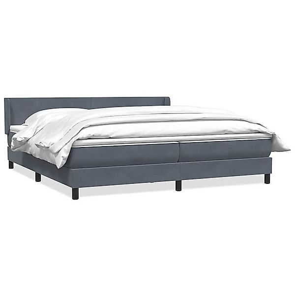 vidaXL Boxspringbett, Boxspringbett mit Matratze Dunkelgrau 180x220 cm Samt günstig online kaufen