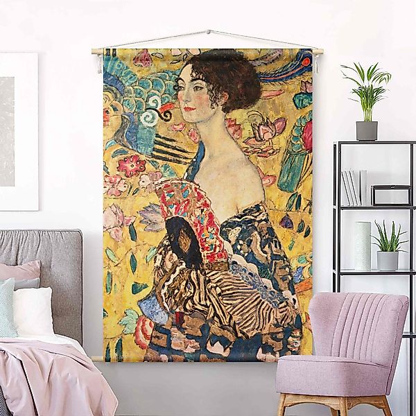 Wandteppich Gustav Klimt - Dame mit Fächer günstig online kaufen