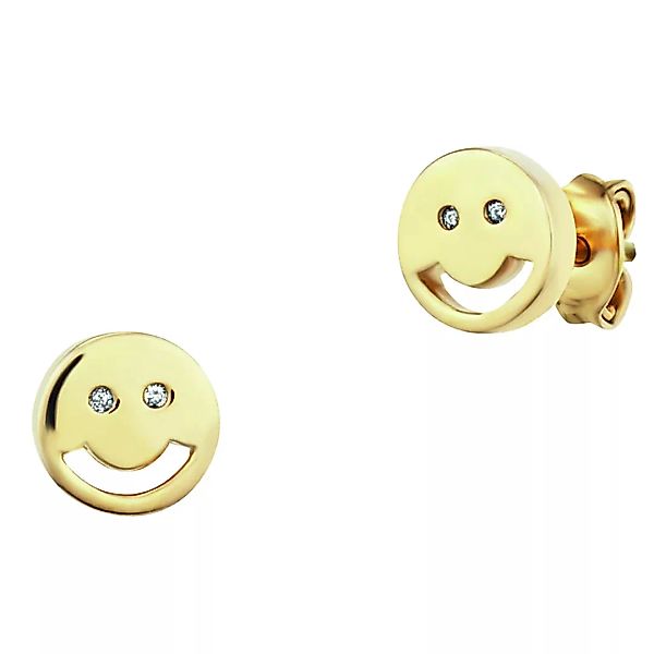 CAÏ Paar Ohrstecker "925/- Sterling Silber vergoldet Smile" günstig online kaufen