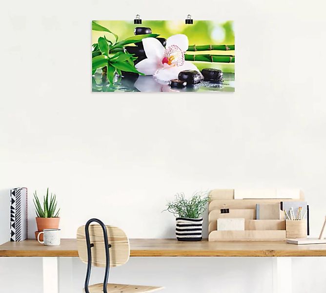 Artland Wandbild "Spa Steine Bambus Zweige Orchidee", Zen, (1 St.) günstig online kaufen