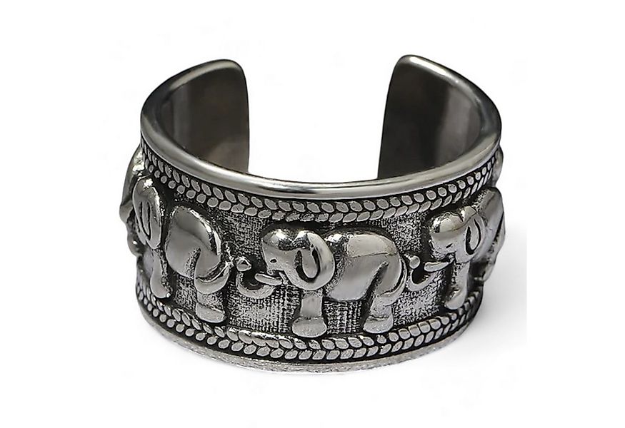 Eyecatcher Fingerring Statement Ring mit Elefanten in Silber, Größenverstel günstig online kaufen