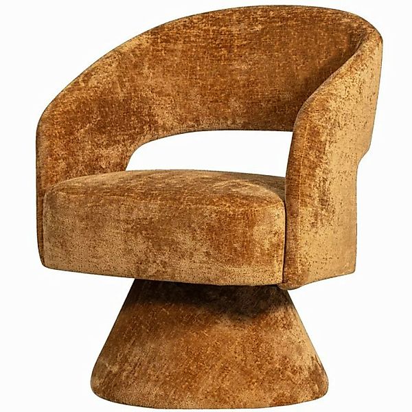 WOOOD Loungesofa Retro Drehsessel Loungesessel Ebba Chenille-Gewebe Terra günstig online kaufen