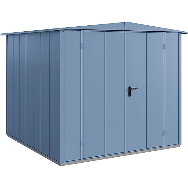 Hörmann Gerätehaus Elegant mit Satteldach Typ 2 RAL5014 Taubenblau Doppeltü günstig online kaufen