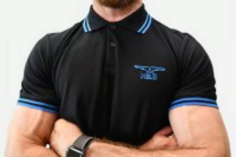 Polo-Shirt Black/Blue günstig online kaufen