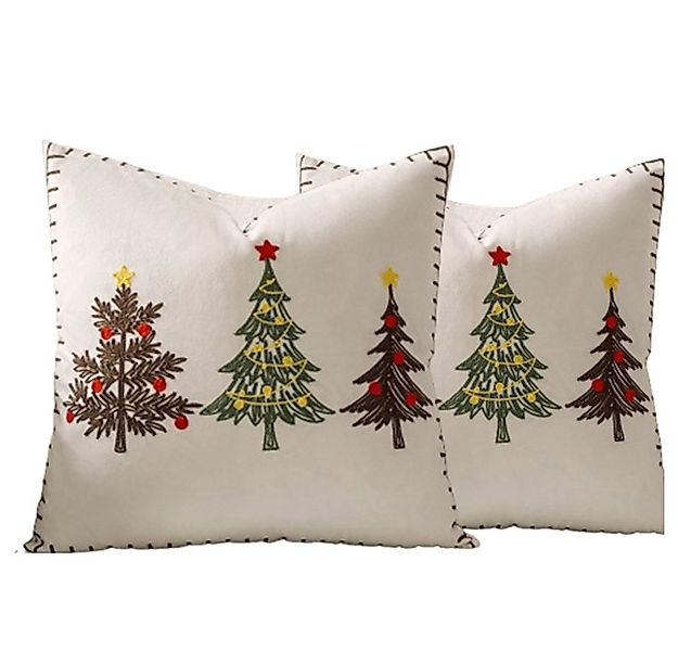 CLTYQ Kissenbezüge 2-teiliges Set Weihnachten Kissenbezüge mit Stickerei, 4 günstig online kaufen