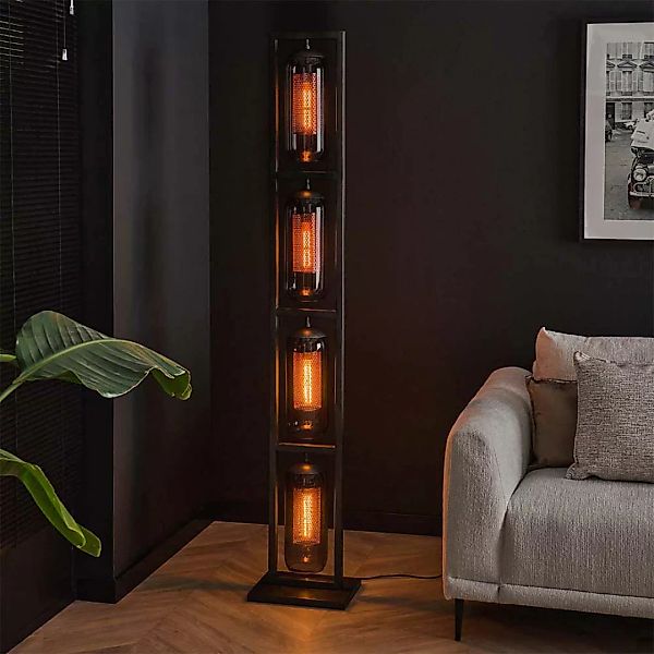 Stehlampe Metall und Glas in modernem Design 190 cm hoch günstig online kaufen