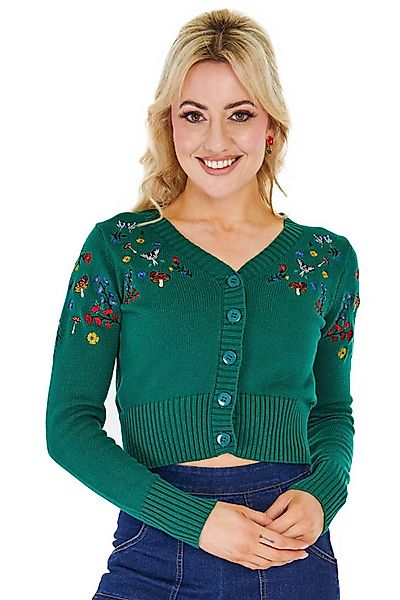 Voodoo Vixen Strickjacke Woodland Embroidery Cropped günstig online kaufen