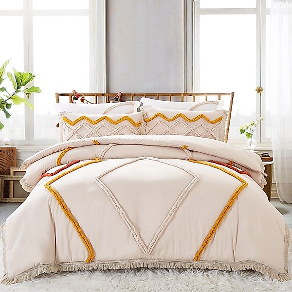 ibettertec Bettwäsche Bettwäsche,Getuftet Boho Bettwäsche-Set 135x200cm,200 günstig online kaufen