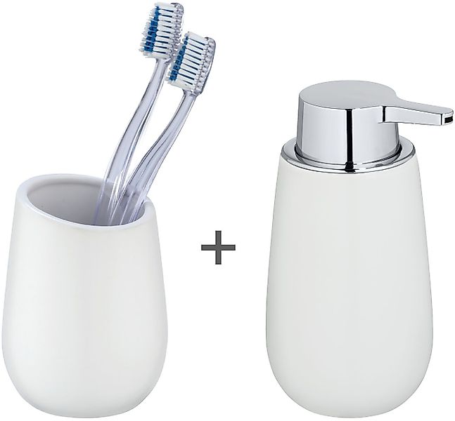 WENKO Badaccessoire-Set Badi, Set, 2 tlg., bestehend aus Seifenspender und günstig online kaufen