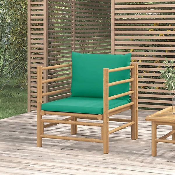 vidaXL Sofaelement Gartensessel mit Grünen Kissen günstig online kaufen