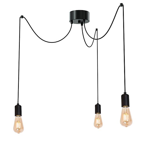 Licht-Erlebnisse Pendelleuchte Schwarz Flexibel 3-Flammig E27 Spider günstig online kaufen