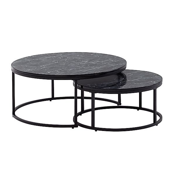 möbelando Couchtisch Couchtisch 2er Set Schwarz günstig online kaufen