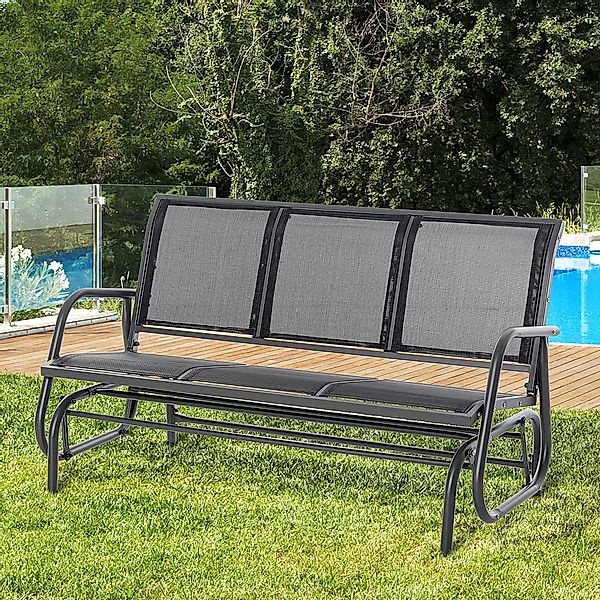 Outsunny Schaukelstuhl 3-Sitzer  Robuste Gartenbank als Gartenschaukel, Met günstig online kaufen