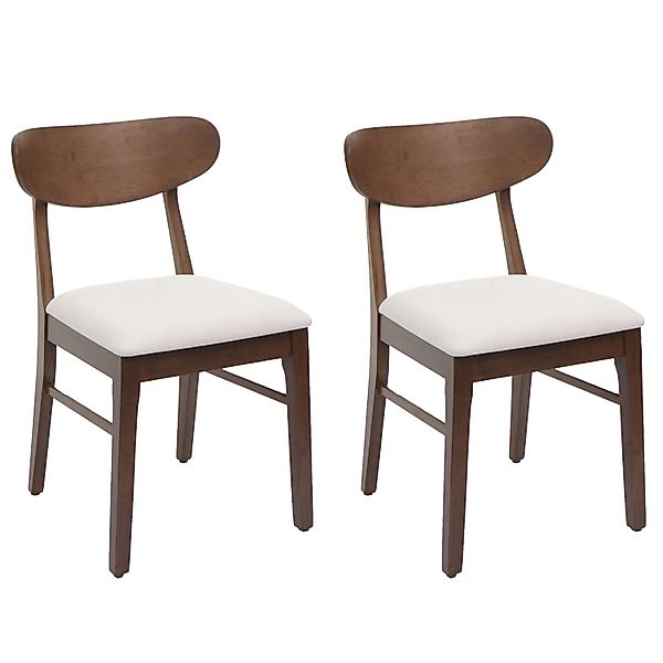 MCW Esszimmerstuhl M59 2er-Set Dunkles Gestell Creme günstig online kaufen