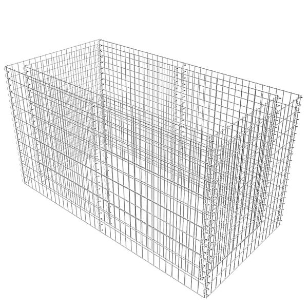 vidaXL Gabionen-Hochbeet Stahl 180x90x100 cm Silbern 594129 günstig online kaufen