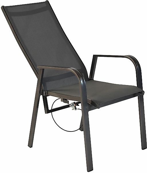 Merxx Alassio Gartensessel Gasdruck-verstellbar 2er-Set Aluminium/Textil günstig online kaufen