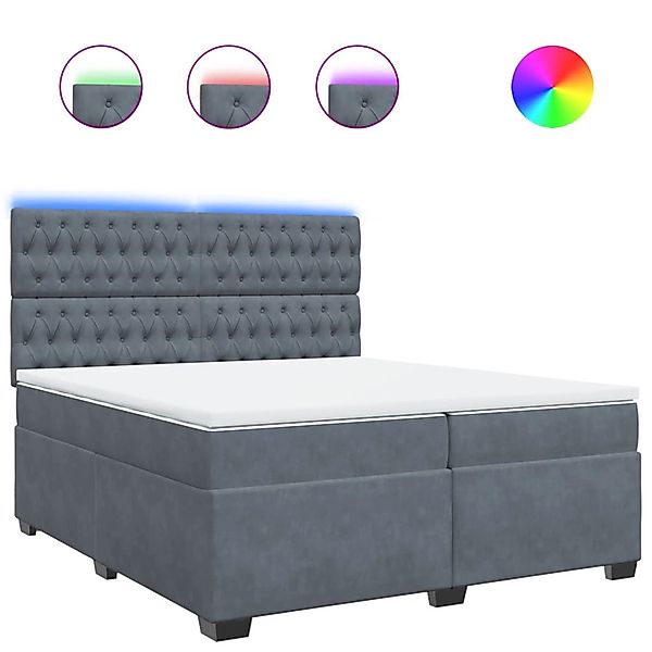 vidaXL Boxspringbett mit Matratze Dunkelgrau 200x200 cm Samt 3293309 günstig online kaufen