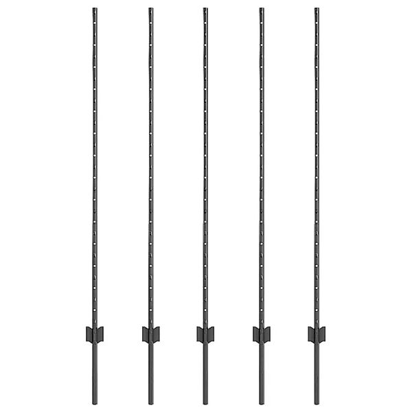 vidaXL Zaunpfosten 5 Stk Grau 140 cm Stahl 42006284 günstig online kaufen