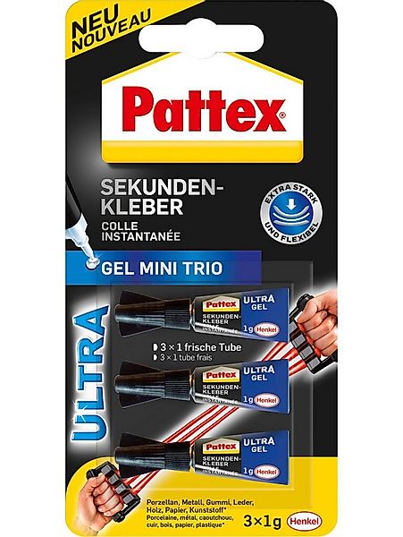 Pattex Bastelkleber Pattex Sekundenkleber Ultra Gel Mini Trio 3 x 1 g günstig online kaufen
