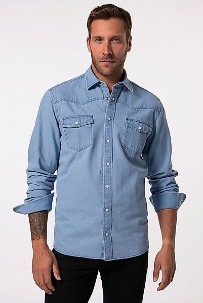 JP1880 Businesshemd JP 1880 Jeanshemd Langarm Kentkragen Modern Fit günstig online kaufen