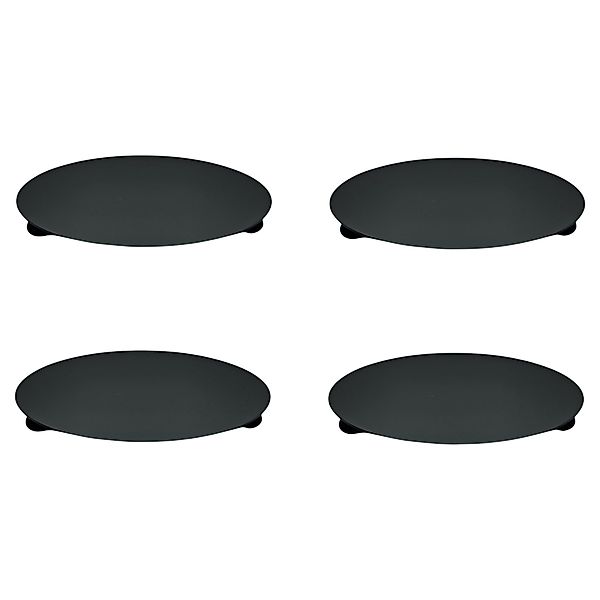 Meinposten Kerzenhalter schwarz 4 Stück Stumpenkerzen günstig online kaufen