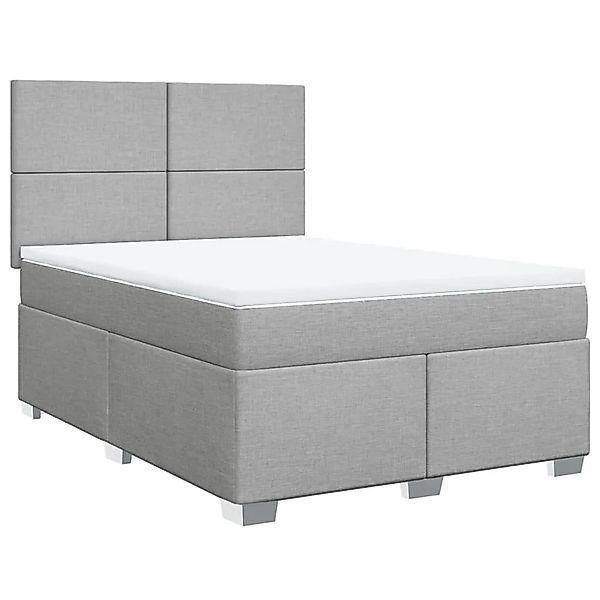 vidaXL Boxspringbett mit Matratze Hellgrau 140x190 cm Stoff 3290476 günstig online kaufen