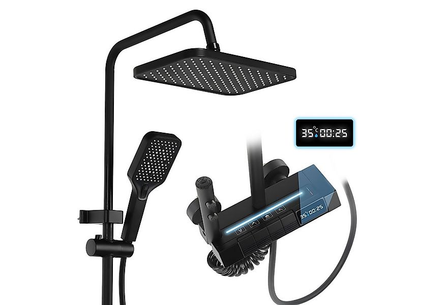 oyajia Brausegarnitur Duschsystem Warm/Kalt mit Klaviertasten & Digitaler T günstig online kaufen