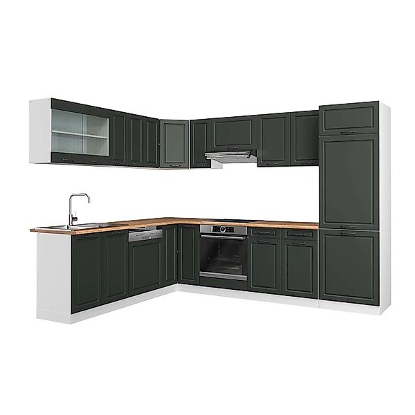 Vicco R-Line Eckküche Anthrazit Landhaus/Weiß 227 x 287 cm AP Eiche günstig online kaufen